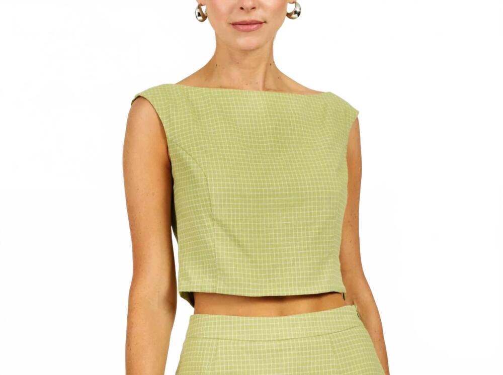 NEW LINE AND DOT shea top in green